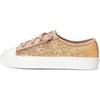 Mabel Glitter Leather Lace Sneakers, Gold - Sneakers - 1 - thumbnail