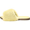 Rosalie Leather Faux Fur Strap Slip Ons, Yellow - Slip Ons - 1 - thumbnail
