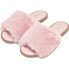 Rosalie Leather Faux Fur Strap Slip Ons, Pink - Slip Ons - 2