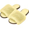 Rosalie Leather Faux Fur Strap Slip Ons, Yellow - Slip Ons - 2