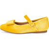 Ellen Velvet Bow Mary Janes, Yellow - Mary Janes - 1 - thumbnail