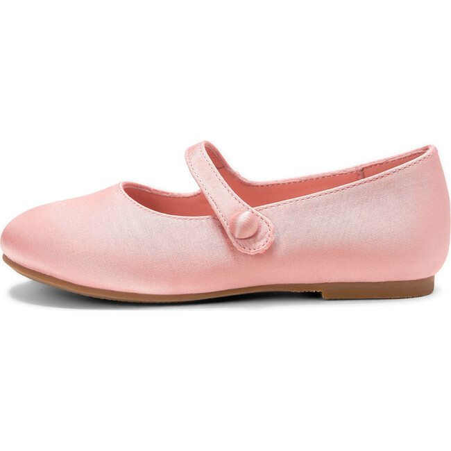 Elin Satin Glossy Leather Pointed-Toe Mary Janes, Pink