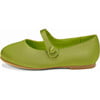 Elin Satin Glossy Leather Pointed-Toe Mary Janes, Green - Mary Janes - 1 - thumbnail