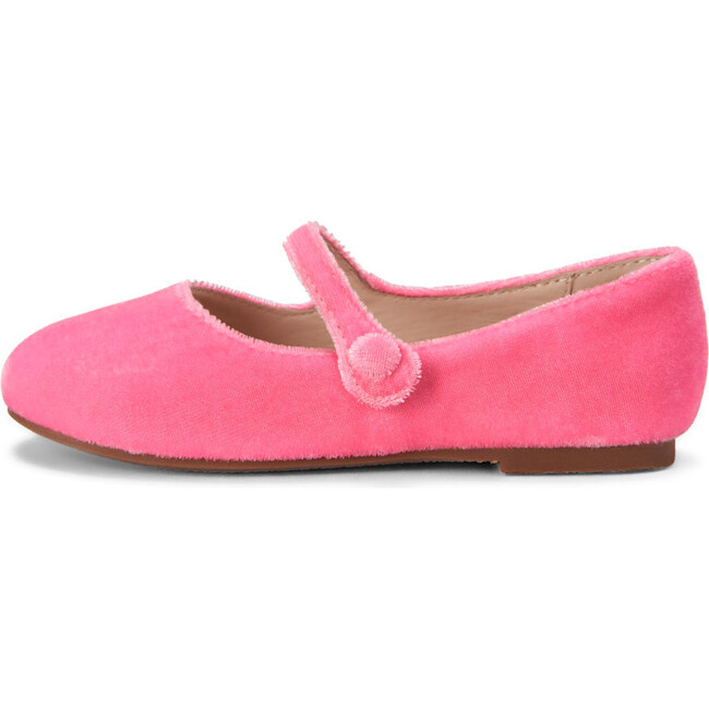 Elin Plush Velvet Pointed-Toe Mary Janes, Pink