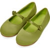 Elin Satin Glossy Leather Pointed-Toe Mary Janes, Green - Mary Janes - 2