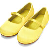 Elin Satin Glossy Leather Pointed-Toe Mary Janes, Yellow - Mary Janes - 2