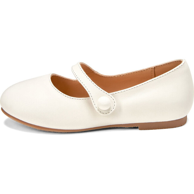 Elin Leather Pointed-Toe Mary Janes, White