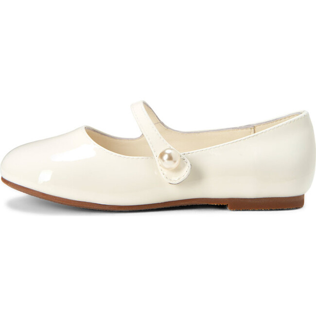 Elin Classic Leather Pointed-Toe Mary Janes, White
