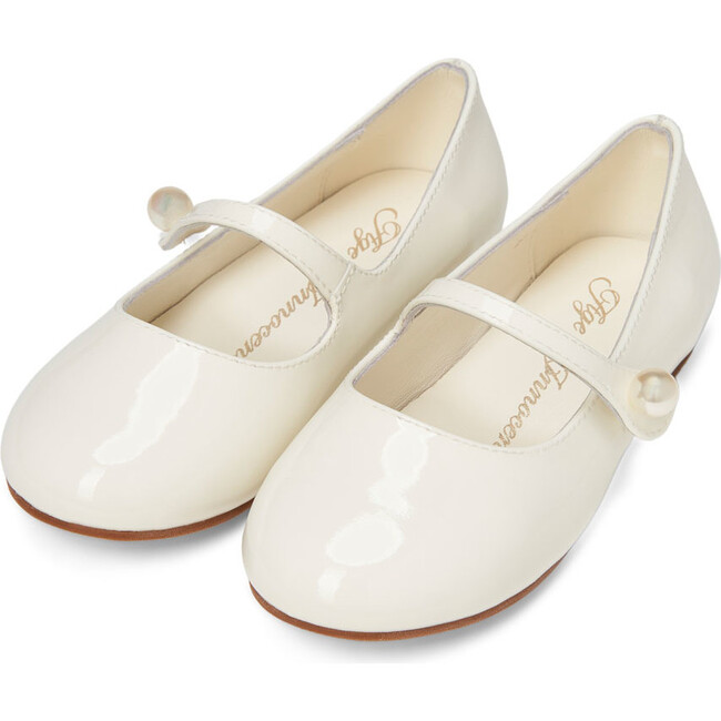 Elin Classic Leather Pointed-Toe Mary Janes, White - Mary Janes - 2