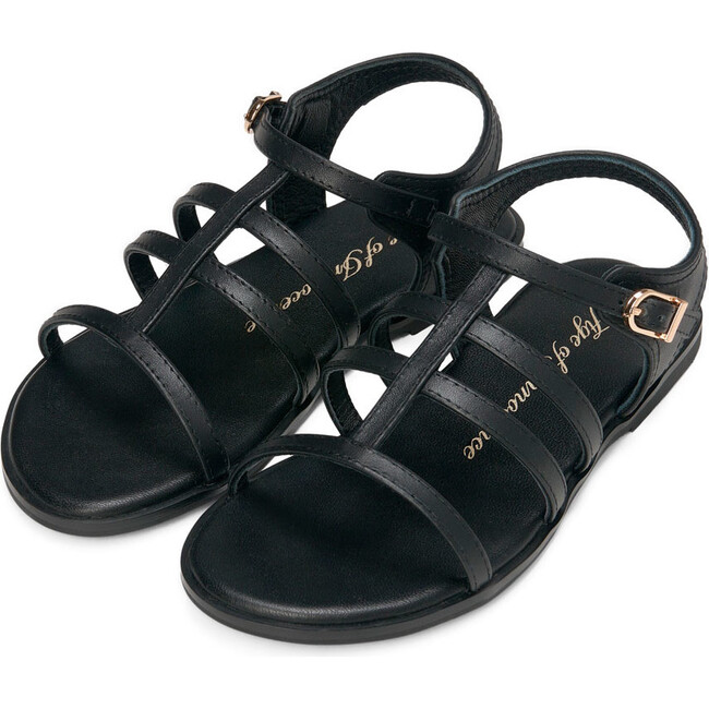 Effie Leather Buckled Strap Sandals, Black - Sandals - 2