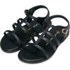 Effie Leather Buckled Strap Sandals, Black - Sandals - 2