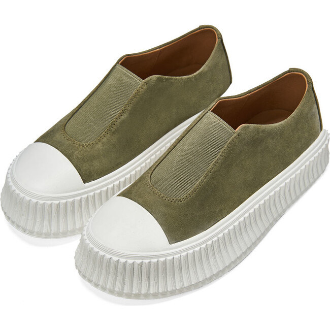 Archi Suede Round-Toe Sneakers, Khaki - Sneakers - 2