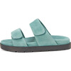 Rafa Double Velcro Strap Slides Slip Ons, Turquoise - Slip Ons - 1 - thumbnail