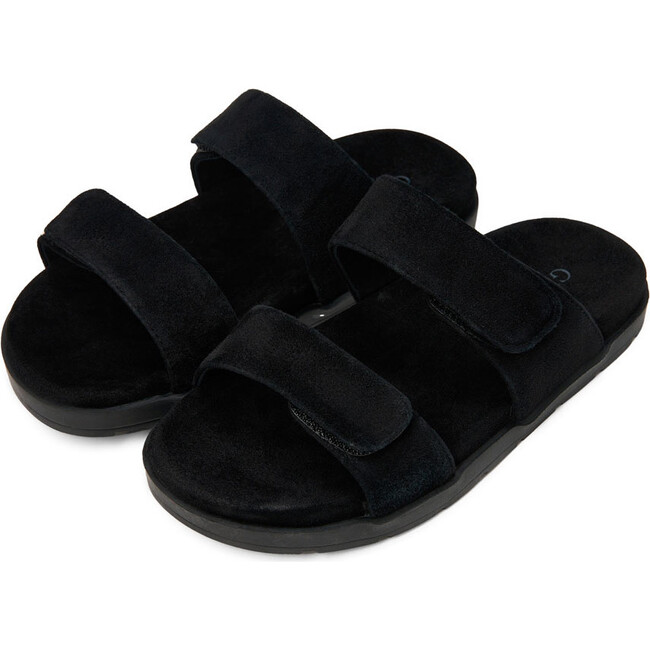 Rafa Double Velcro Strap Slides Slip Ons, Black - Slip Ons - 2