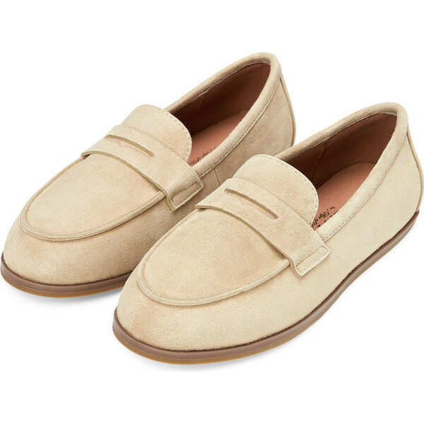 Ryan Suede Grosgrain Ribbon Trim Loafers, Lightbeige - GENTS