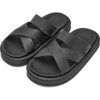 Cove Leather Cross-Over Strap Sandals, Black - Sandals - 2