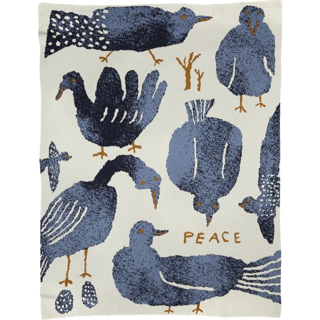 Peace Throw Blanket, BlueBird