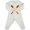 Vintage Baseball Terry Applique Two Piece Set, Heather Gray - Mixed Apparel Set - 1 - thumbnail