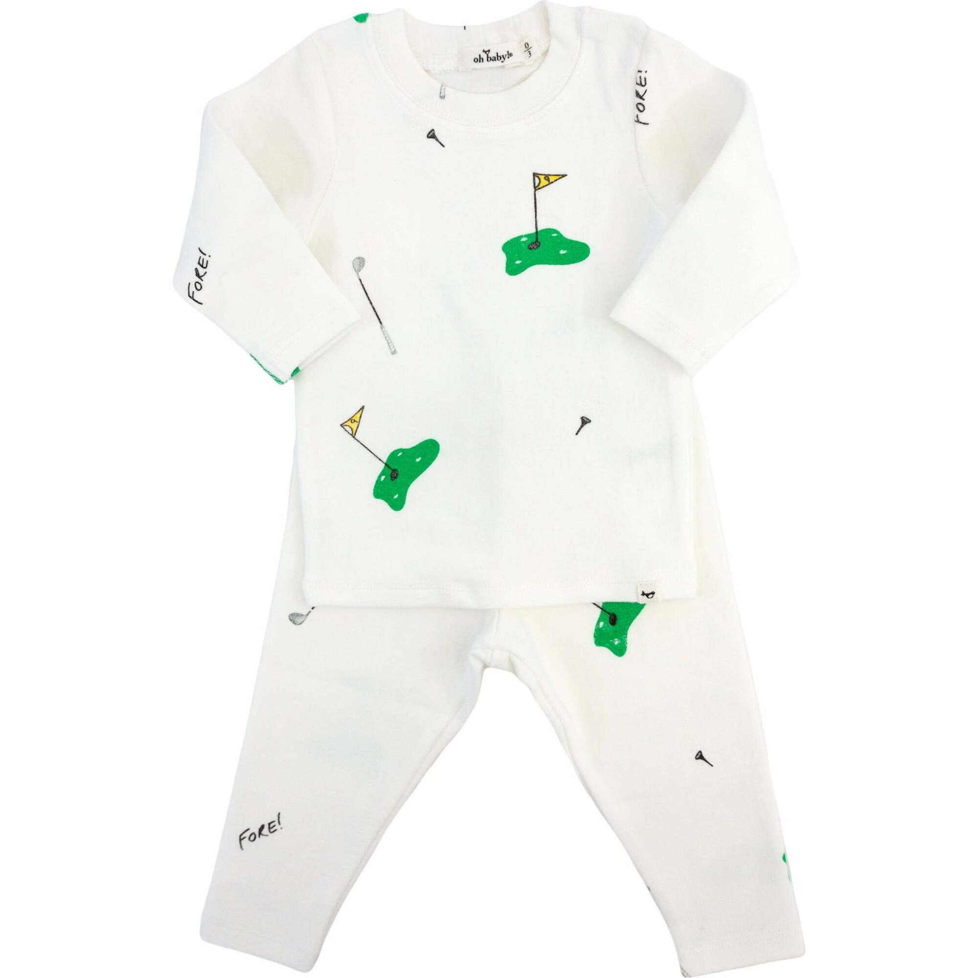 Golf Print Two Piece Set, Cream - Mixed Apparel Set - 1
