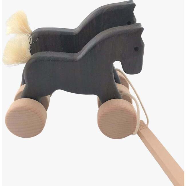 Double Horses Pull Toy Black