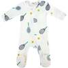 Tennis Print Zipper Footie, Cream - Footie Pajamas - 1 - thumbnail