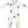 Picking Daisies Print Zipper Footie, Cream - Footie Pajamas - 1 - thumbnail