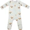 Puppy Face Print Zipper Footie, Heather Gray - Footie Pajamas - 1 - thumbnail