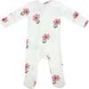 Picking Daisies Print Zipper Footie, Cream - Footie Pajamas - 2