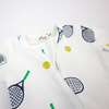 Tennis Print Zipper Footie, Cream - Footie Pajamas - 3