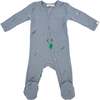 Golf Print Zipper Footie, Fog - Footie Pajamas - 1 - thumbnail