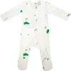 Golf Print Zipper Footie, Cream - Footie Pajamas - 1 - thumbnail