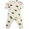 Dinosaur Print Two Piece Set, Malt - Mixed Apparel Set - 1 - thumbnail