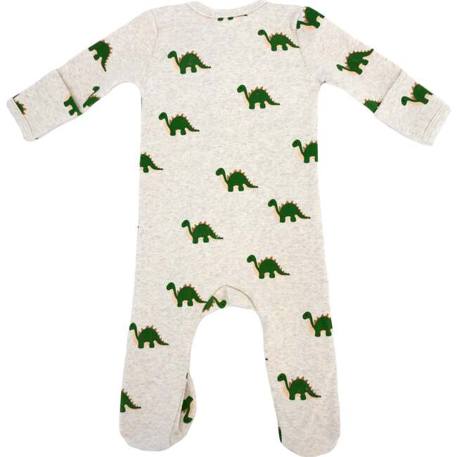 Dinosaur Print Zipper Footie, Malt - Footie Pajamas - 2