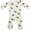 Dinosaur Print Zipper Footie, Malt - Footie Pajamas - 2