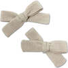 Skinny Ribbon Pigtail Bows, Oyster (Set Of 2) - Hair Accessories - 1 - thumbnail