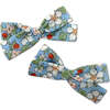 Liberty Of London Strawberries Print Skinny Ribbon Pigtail Bows, Blue (Set Of 2) - Hair Accessories - 1 - thumbnail