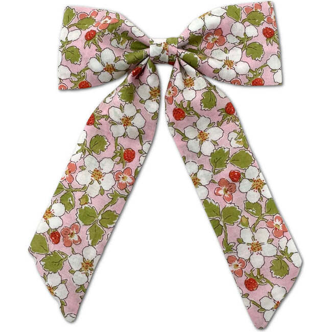 Liberty Of London Strawberries Print Classic Long Tail Bow, Pink