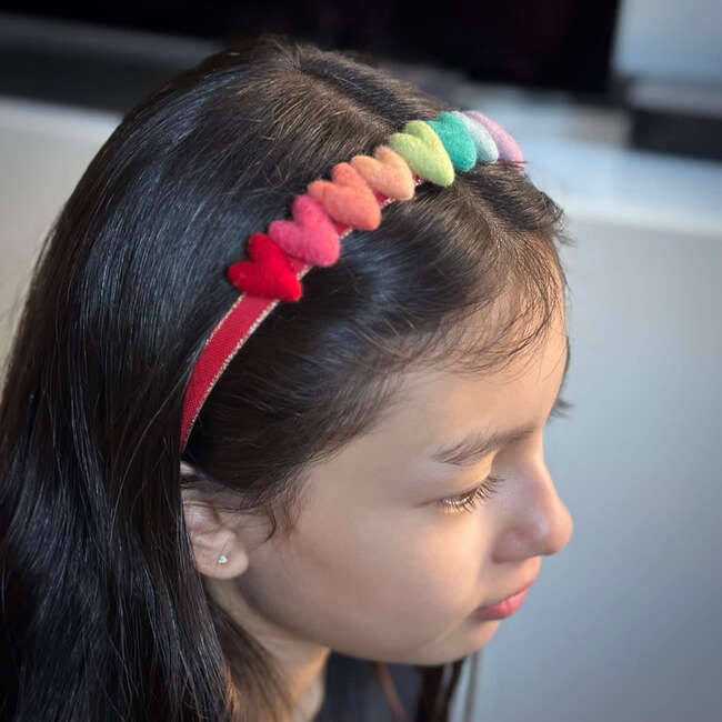 Rainbow Hearts Headband, Red - Hair Accessories - 3