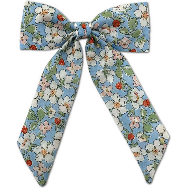Liberty Of London Strawberries Print Classic Long Tail Bow, Blue