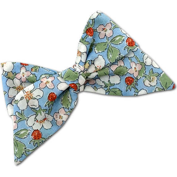 Liberty Of London Strawberries Print Baby Mid-Sized Hand-Tied Bow, Blue