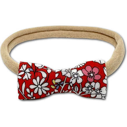 Liberty Of London Floral Print Itty Bitty Bow Baby Headband, Red