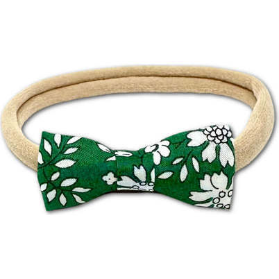 Liberty Of London Floral Print Itty Bitty Bow Baby Headband, Green