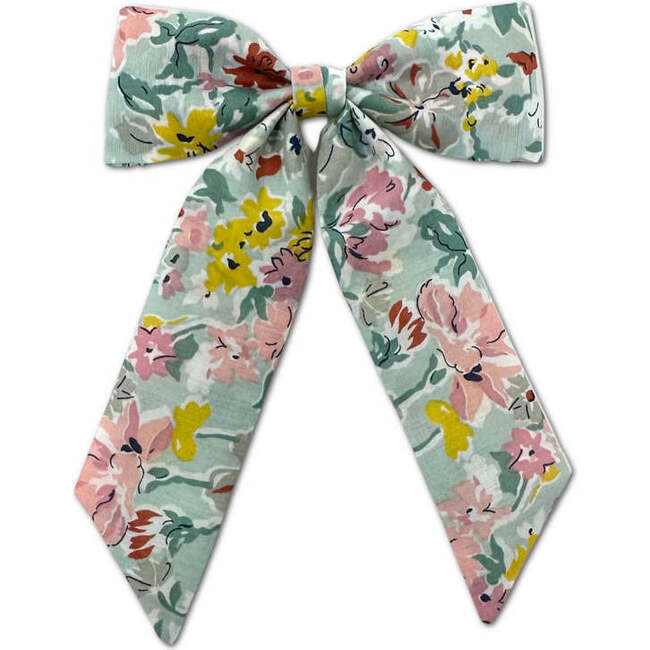 Liberty Of London Floral Print Classic Long Tail Bow, Sage