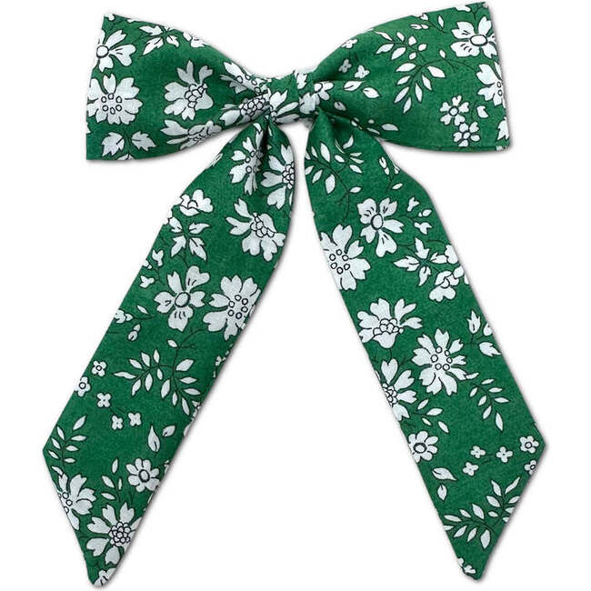 Liberty Of London Floral Print Classic Long Tail Bow, Green