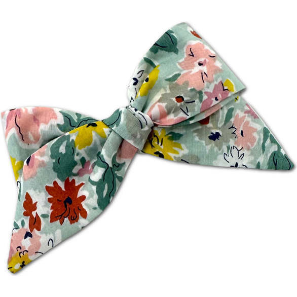 Liberty Of London Floral Print Baby Mid-Sized Hand-Tied Bow, Sage