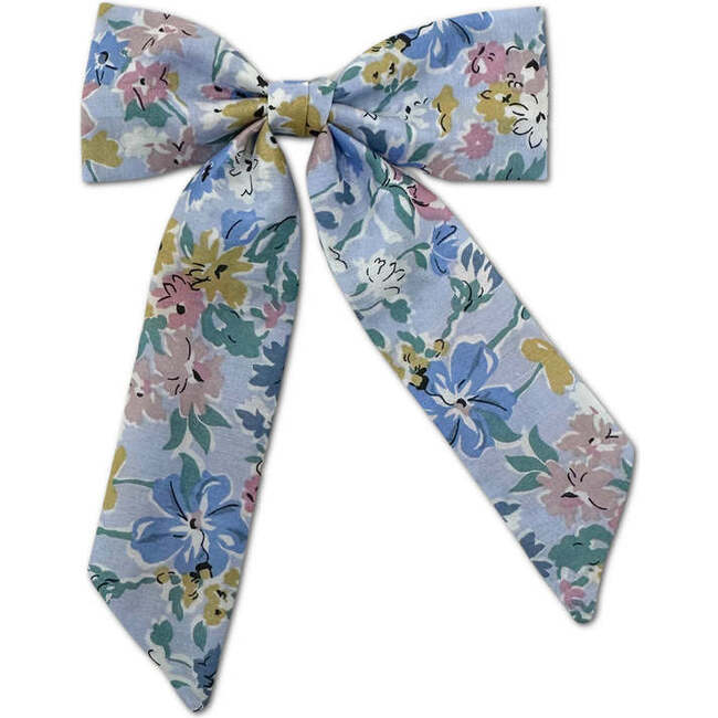 Liberty Of London Floral Print Classic Long Tail Bow, Periwinkle