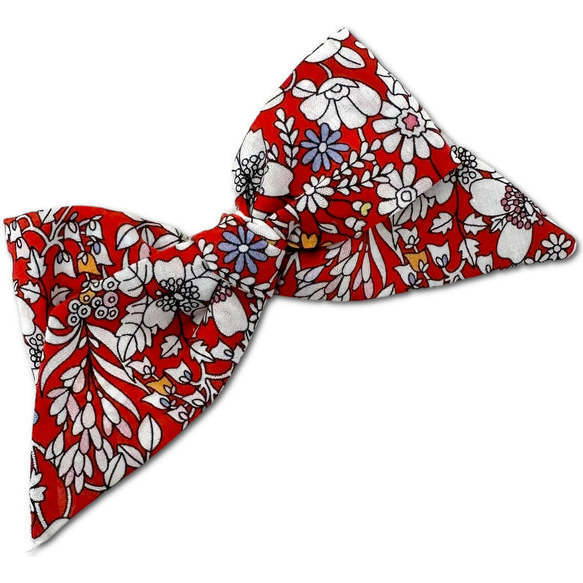 Liberty Of London Floral Print Baby Mid-Sized Hand-Tied Bow, Red