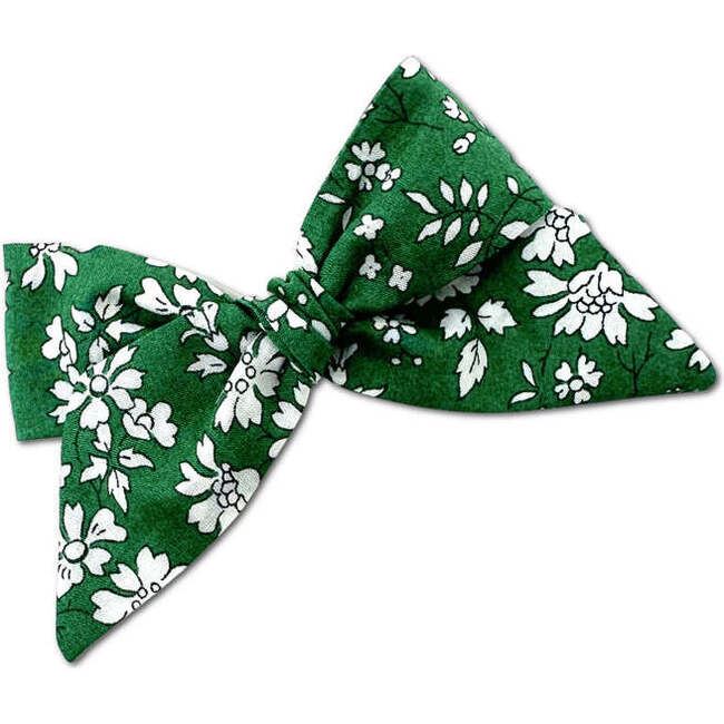 Liberty Of London Floral Print Baby Mid-Sized Hand-Tied Bow, Green