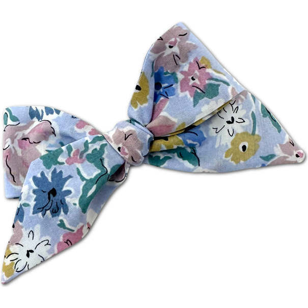 Liberty Of London Floral Print Baby Mid-Sized Hand-Tied Bow, Periwinkle