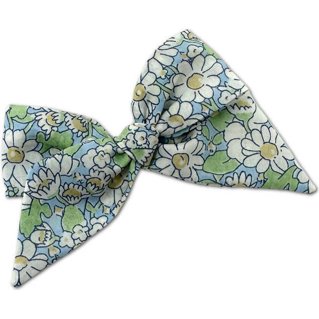 Liberty Of London Daisies Print Baby Mid-Sized Hand-Tied Bow, Blue